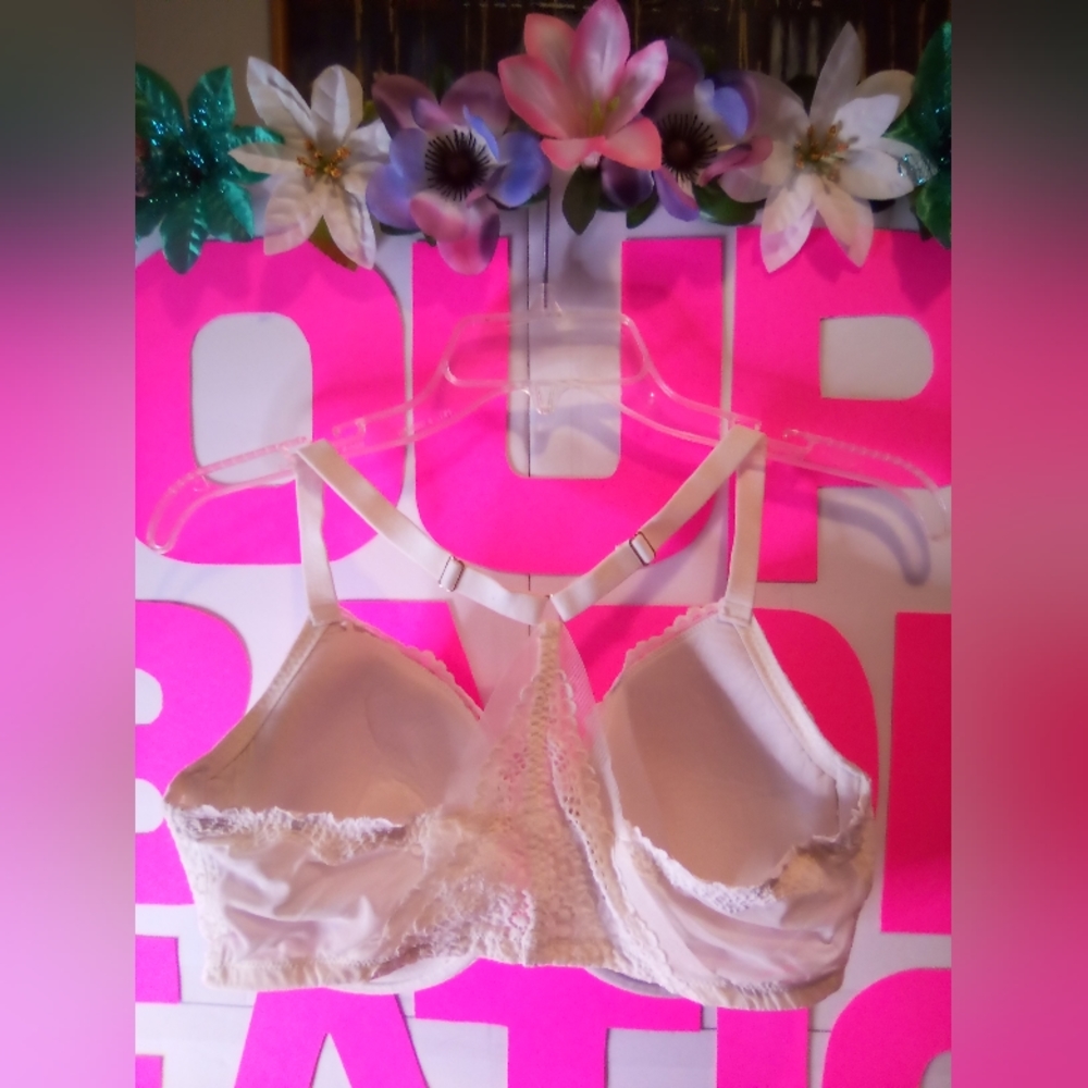 #258ππΌ2 - Women's/Teens White π€ Bra's "1 Plain & 1 Lace" - Picture 2 of 7